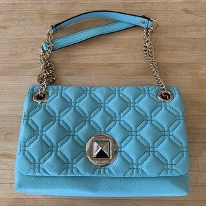 Baby Blue Quilted Kate Spade Medium Chain Purse